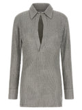 The Attico Gray Cotton Short Dress