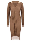 MM6 Maison Margiela Beige Polyamide Midi Dress