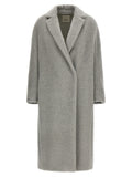 'S Max Mara Gray Alpaca Leather Coat