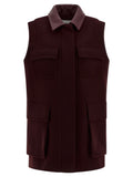 Max Mara Bordeaux Virgin Wool Sleeveless Jacket