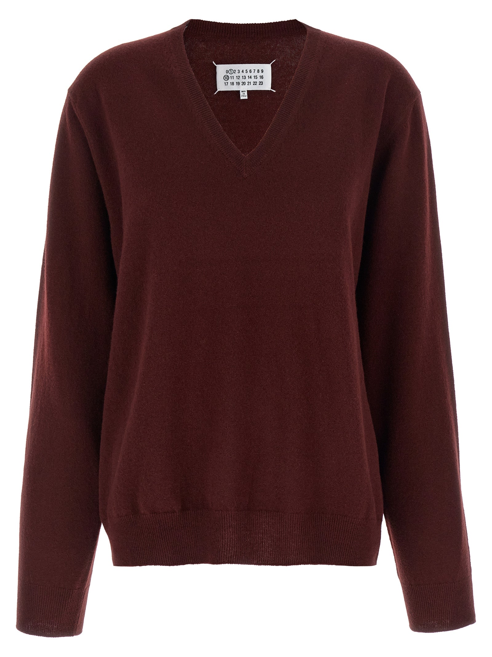 Maison Margiela Bordeaux Virgin Wool Cardigan