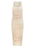 Elisabetta Franchi Beige Lycra Midi Dress
