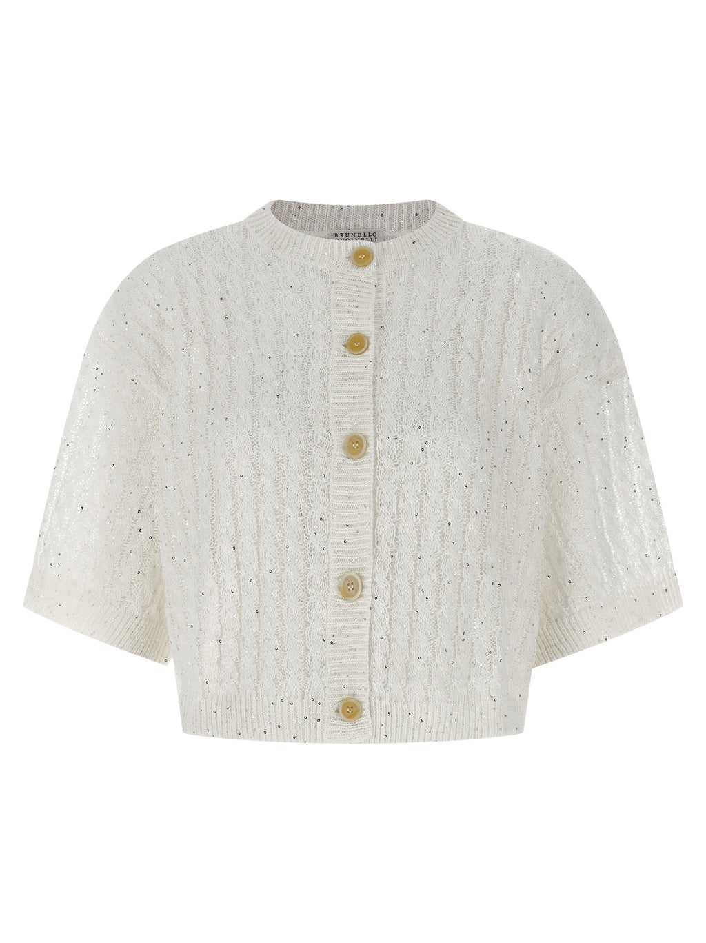 Brunello Cucinelli White Linen Cardigan