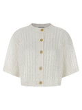 Brunello Cucinelli White Linen Cardigan