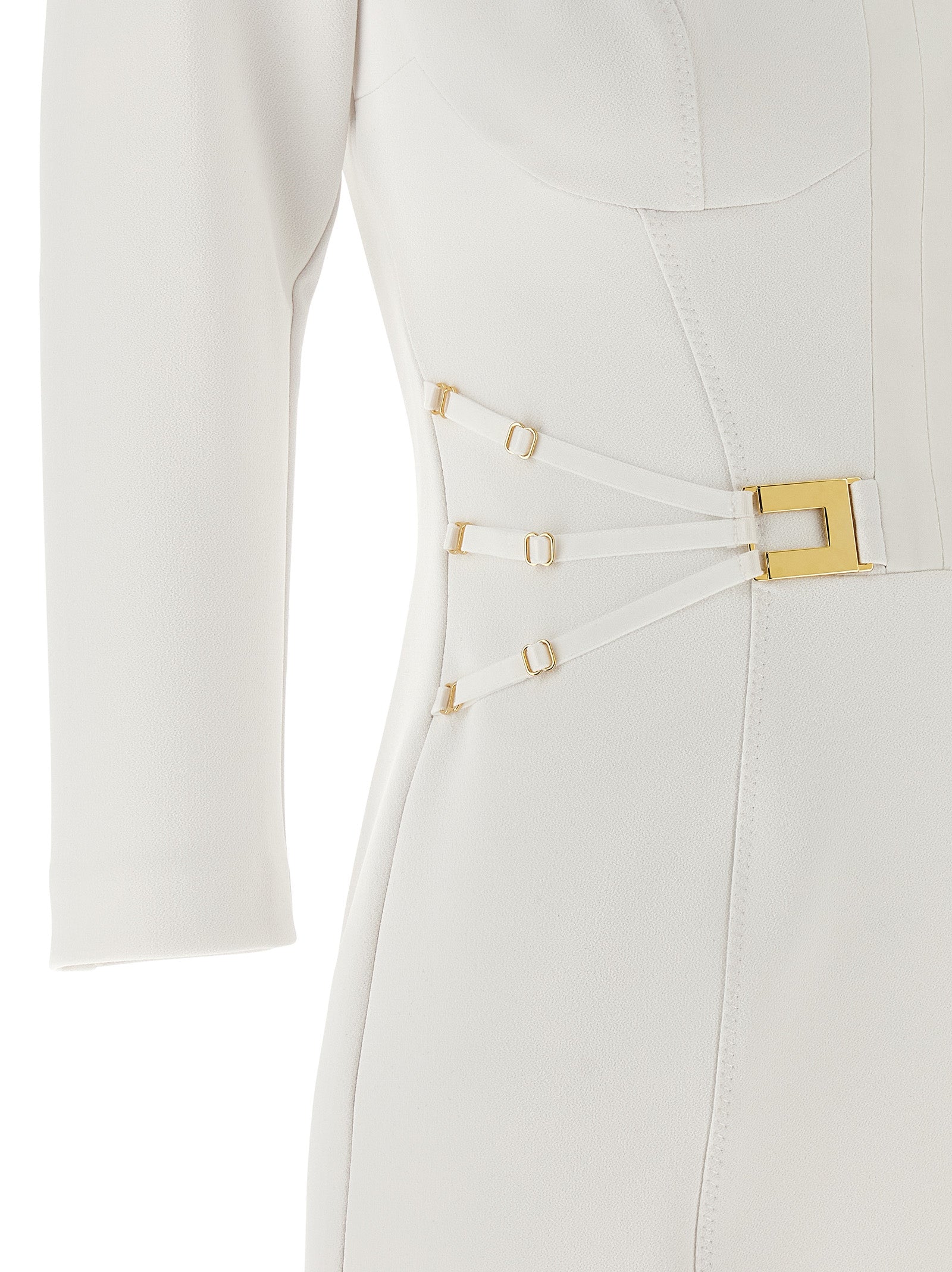 Elisabetta Franchi White Polyester Short Dress
