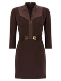 Elisabetta Franchi Brown Polyester Short Dress