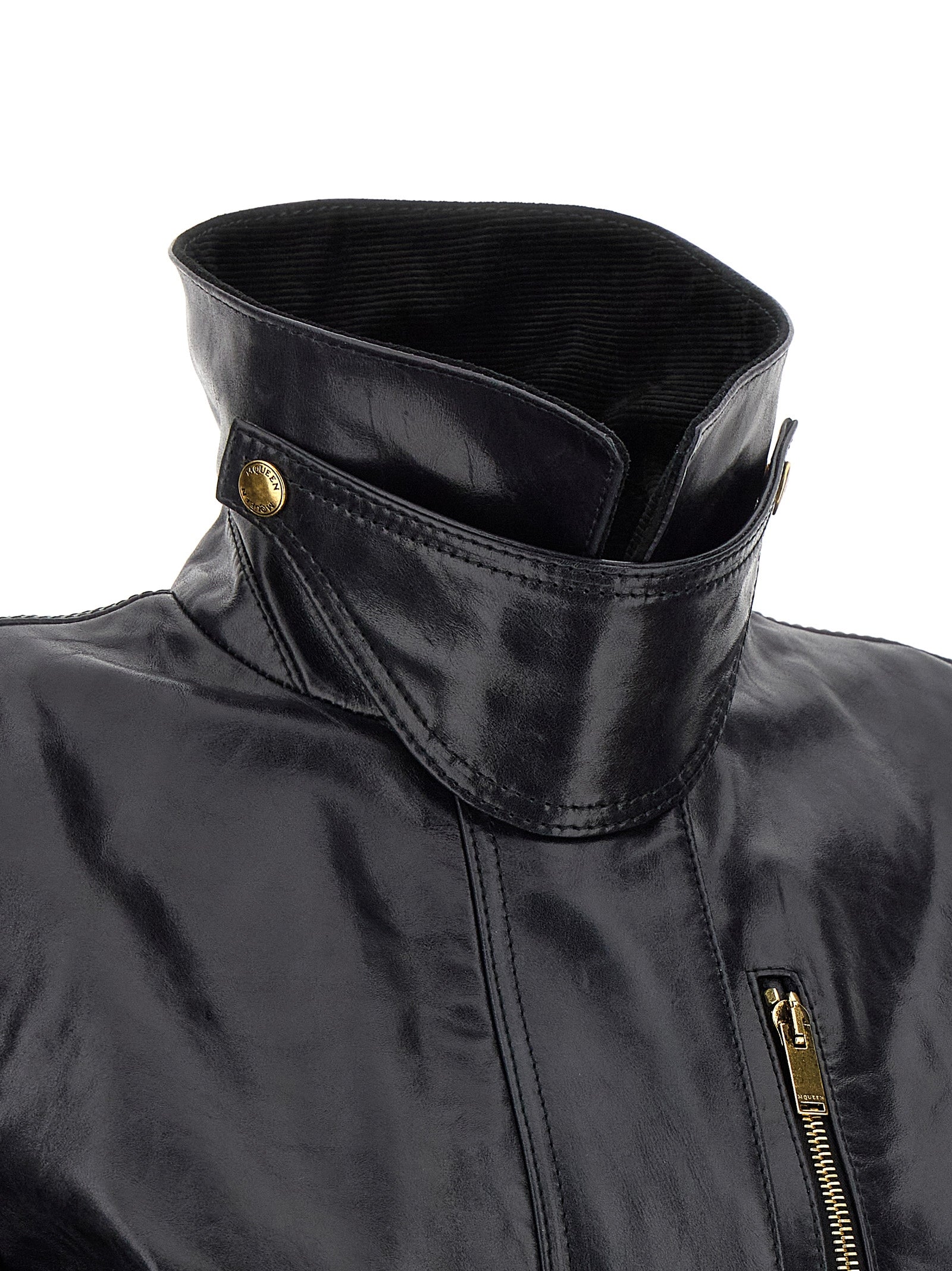 Alexander McQueen Black Cowhide Leather Jacket
