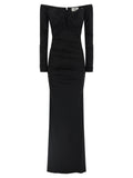 Elisabetta Franchi Black Viscose Long Dress