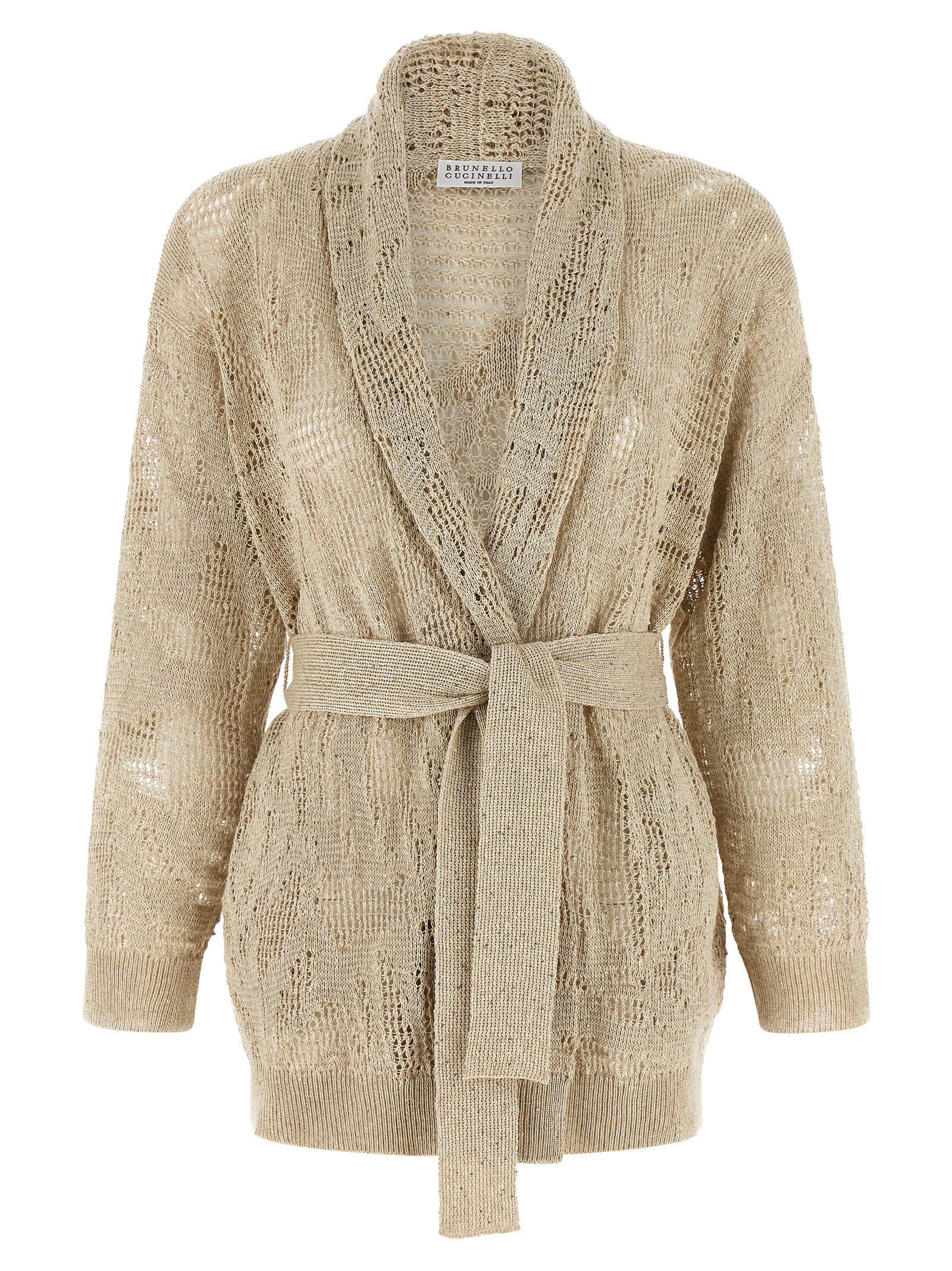 Brunello Cucinelli Beige Linen Cardigan