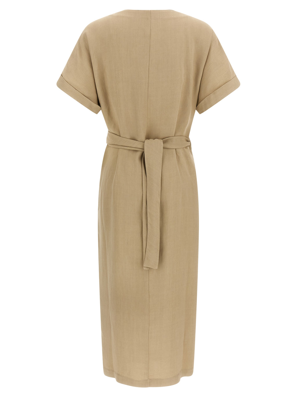 Brunello Cucinelli Beige Viscose Midi Dress