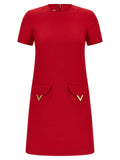 Valentino Garavani Multicolor Virgin Wool Short Dress