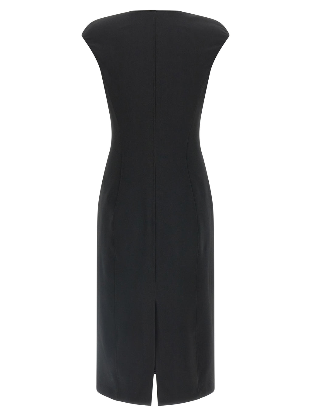 Elisabetta Franchi Black Polyester Midi Dress