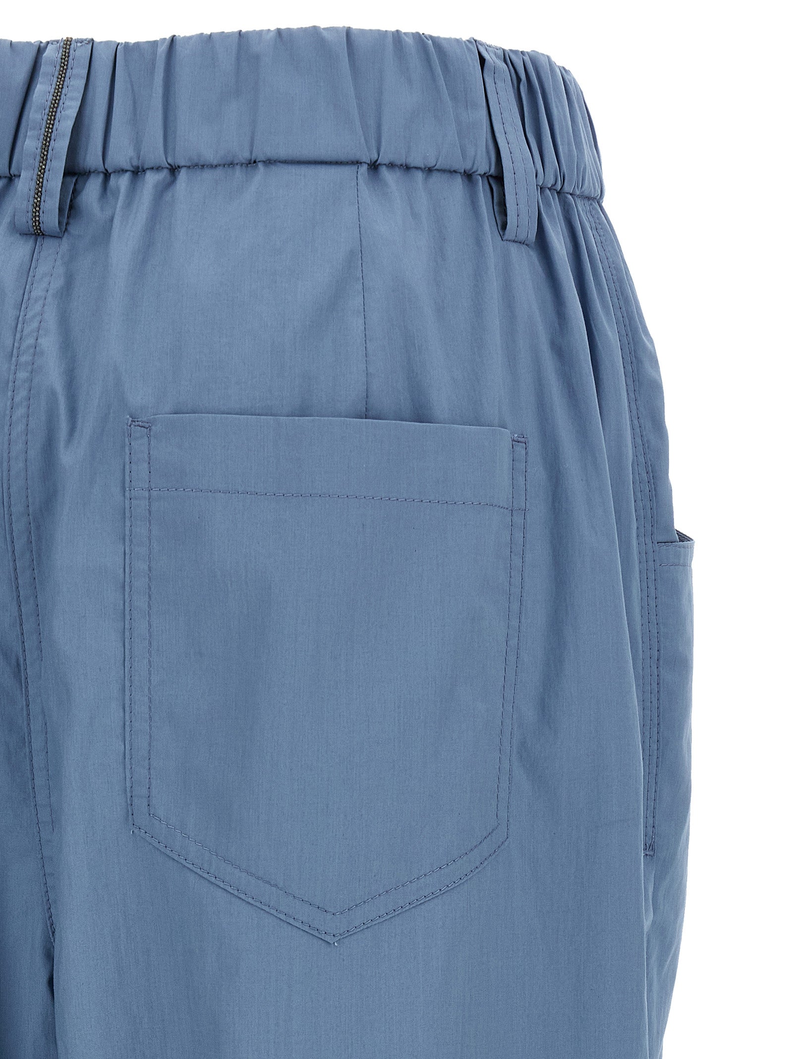 Brunello Cucinelli Blue Cotton Casual Pants