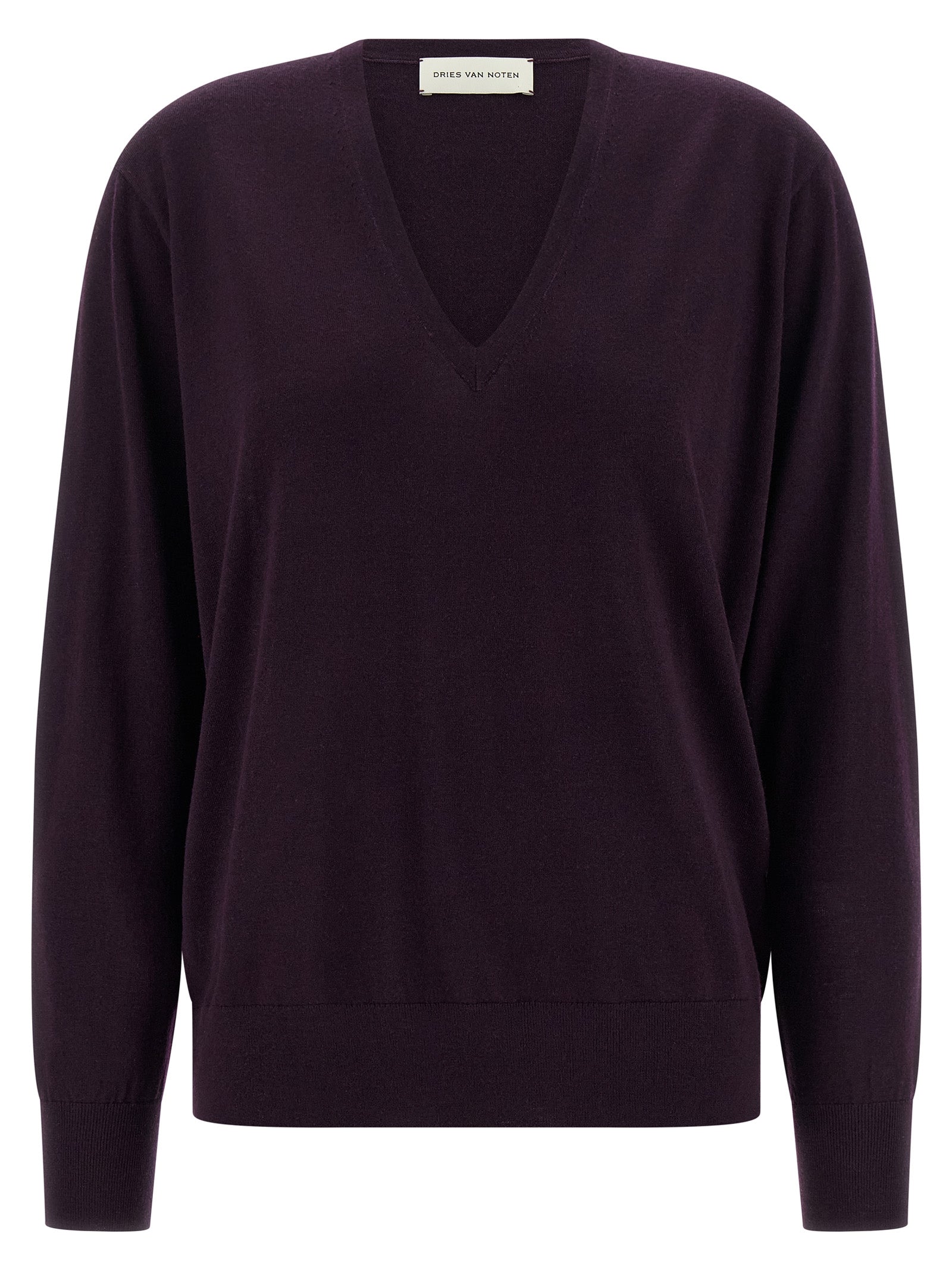 Dries Van Noten Purple Merino Wool Cardigan