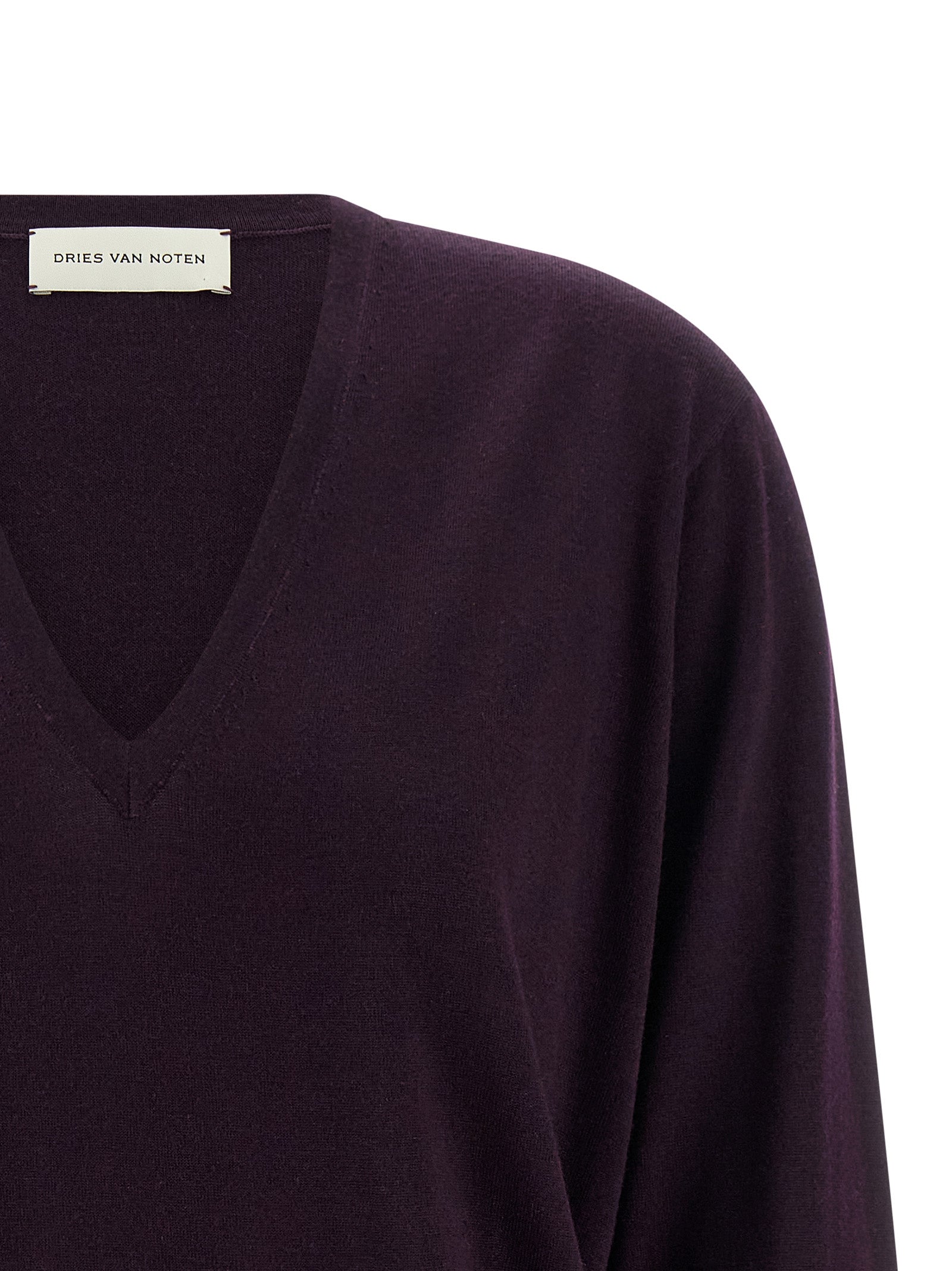 Dries Van Noten Purple Merino Wool Cardigan
