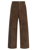 'S Max Mara Brown Lamb Leather Casual Pants