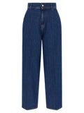Alberta Ferretti Blue Cotton High-Waisted Jean