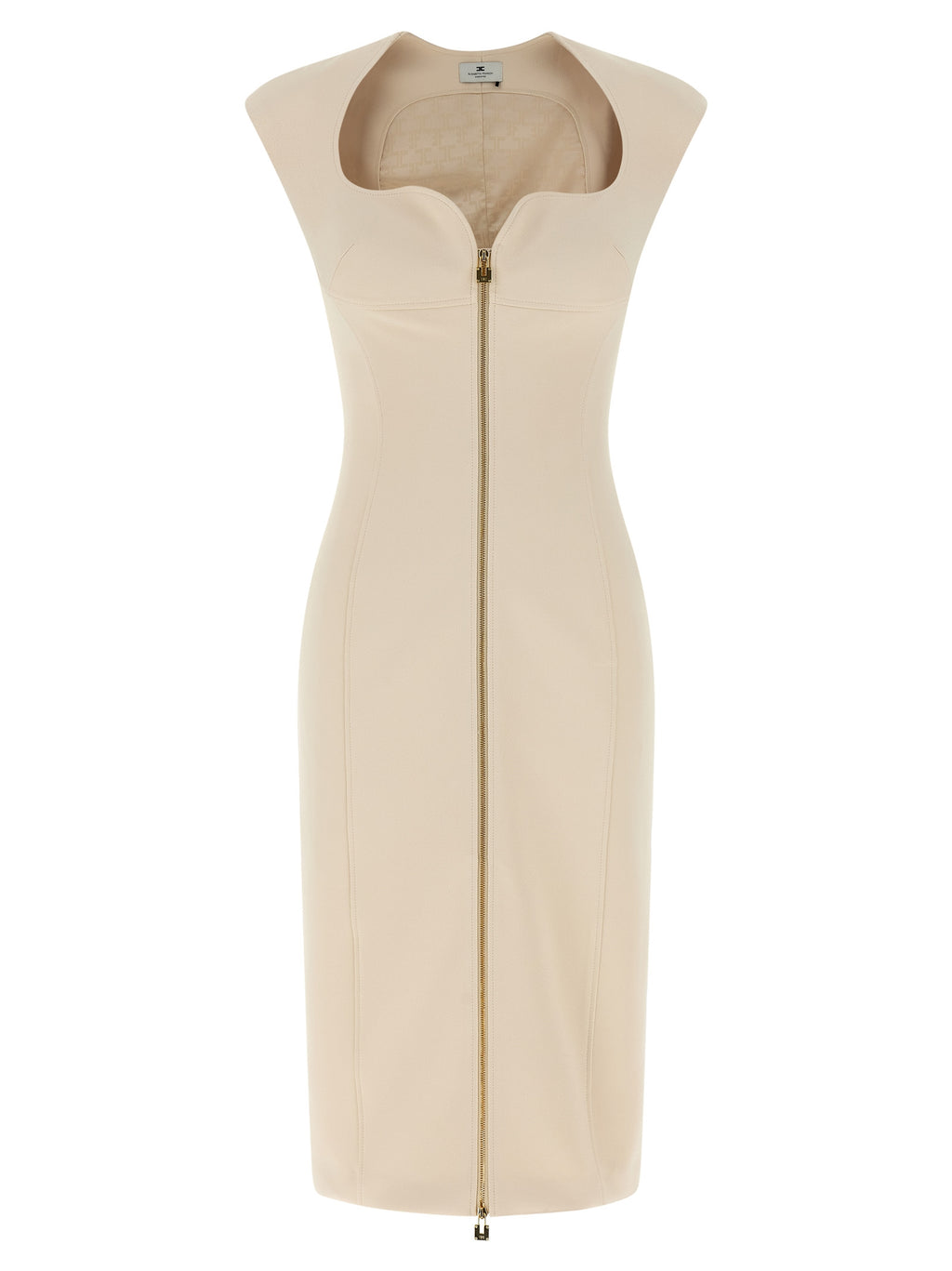 Elisabetta Franchi Beige Polyester Midi Dress