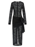 Alessandra Rich Black Viscose Long Dress