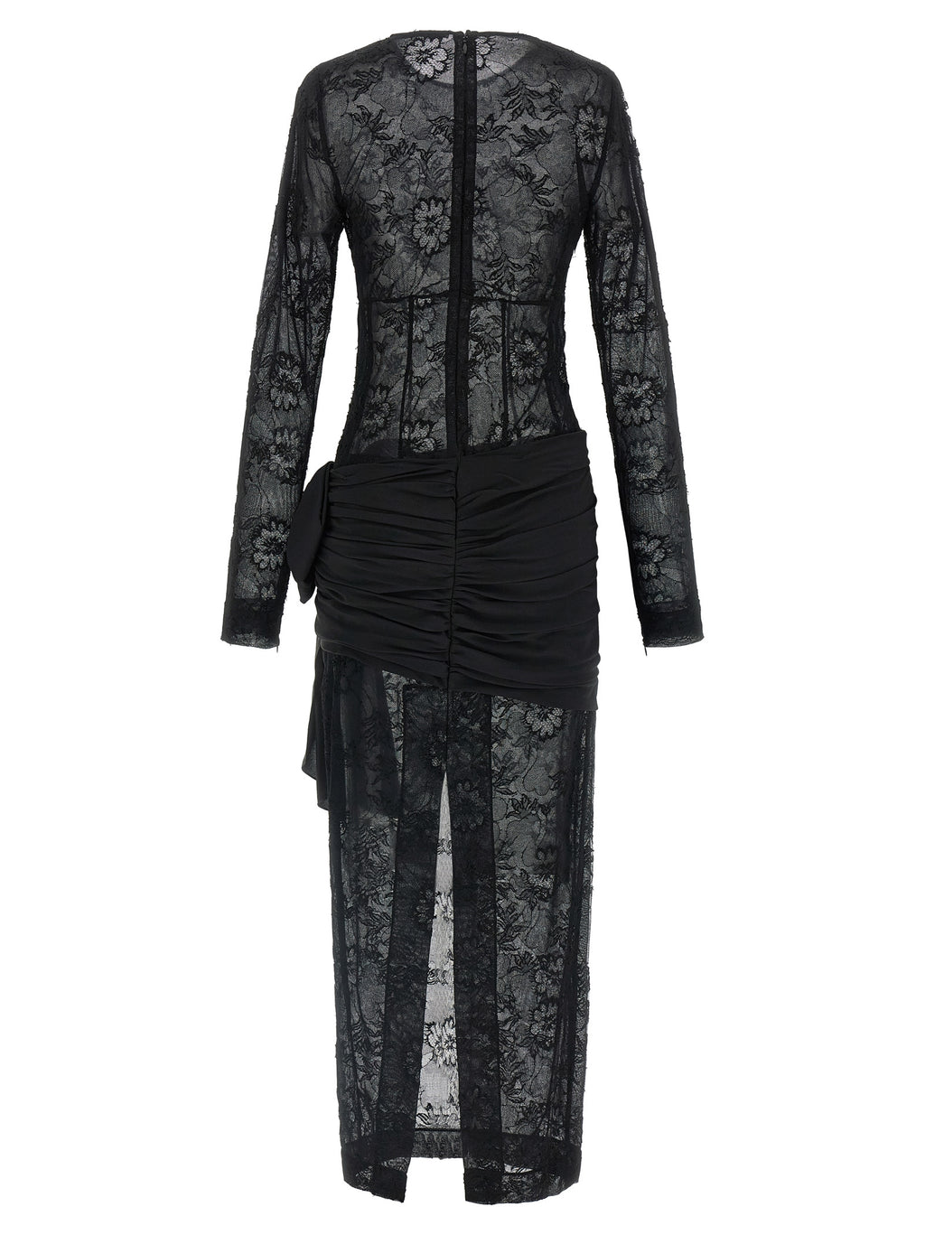 Alessandra Rich Black Viscose Long Dress
