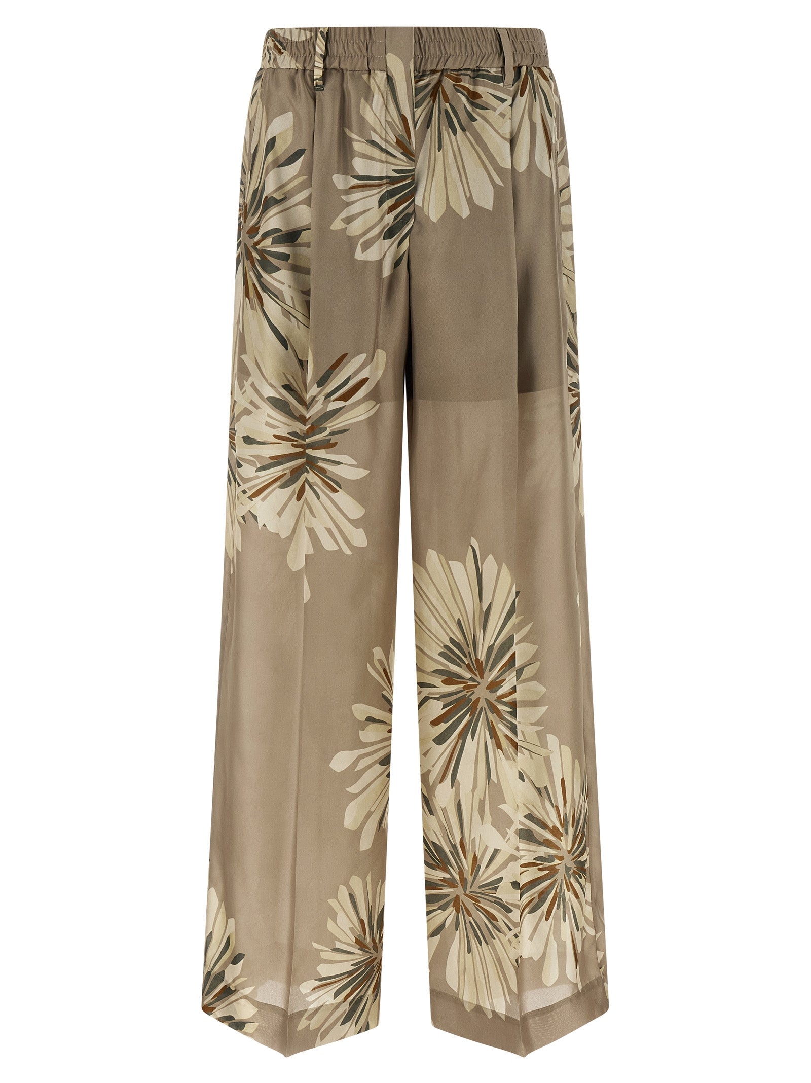 Brunello Cucinelli Bicolor Silk Casual Pants