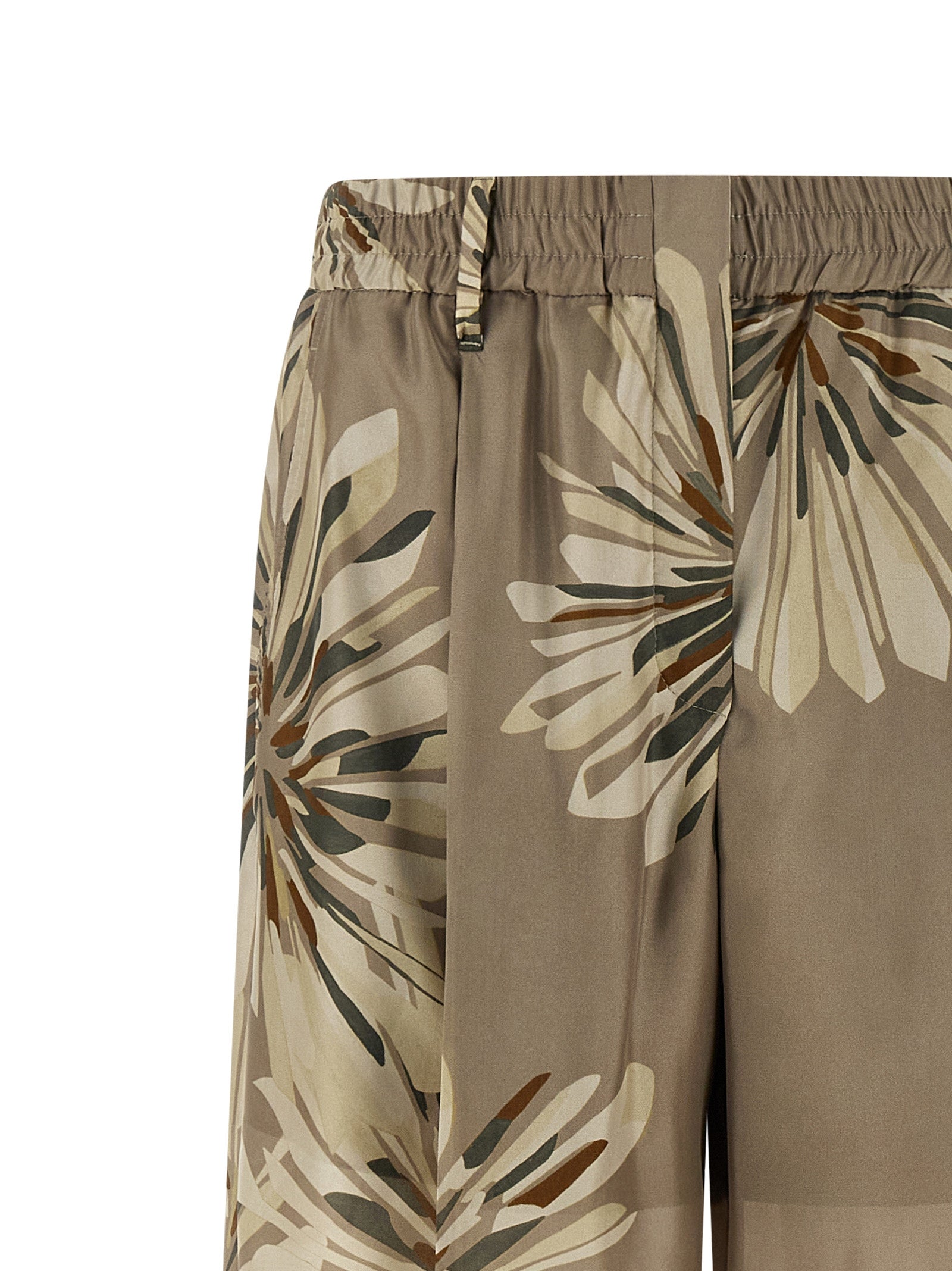 Brunello Cucinelli Bicolor Silk Casual Pants