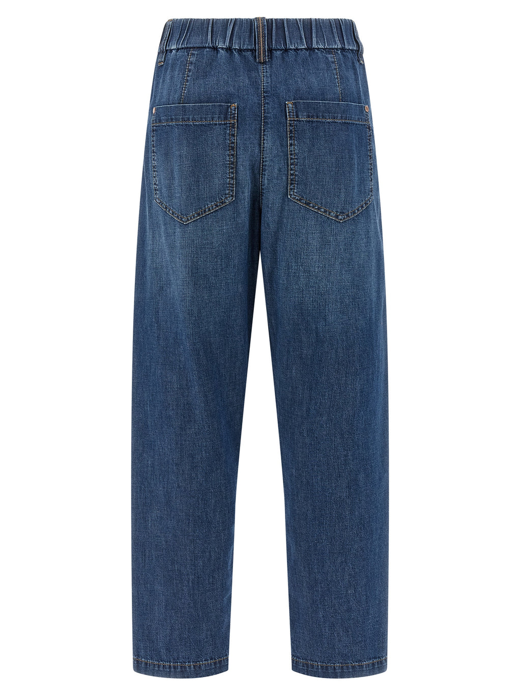 Brunello Cucinelli Blue Cotton Relaxed Fit Jeans