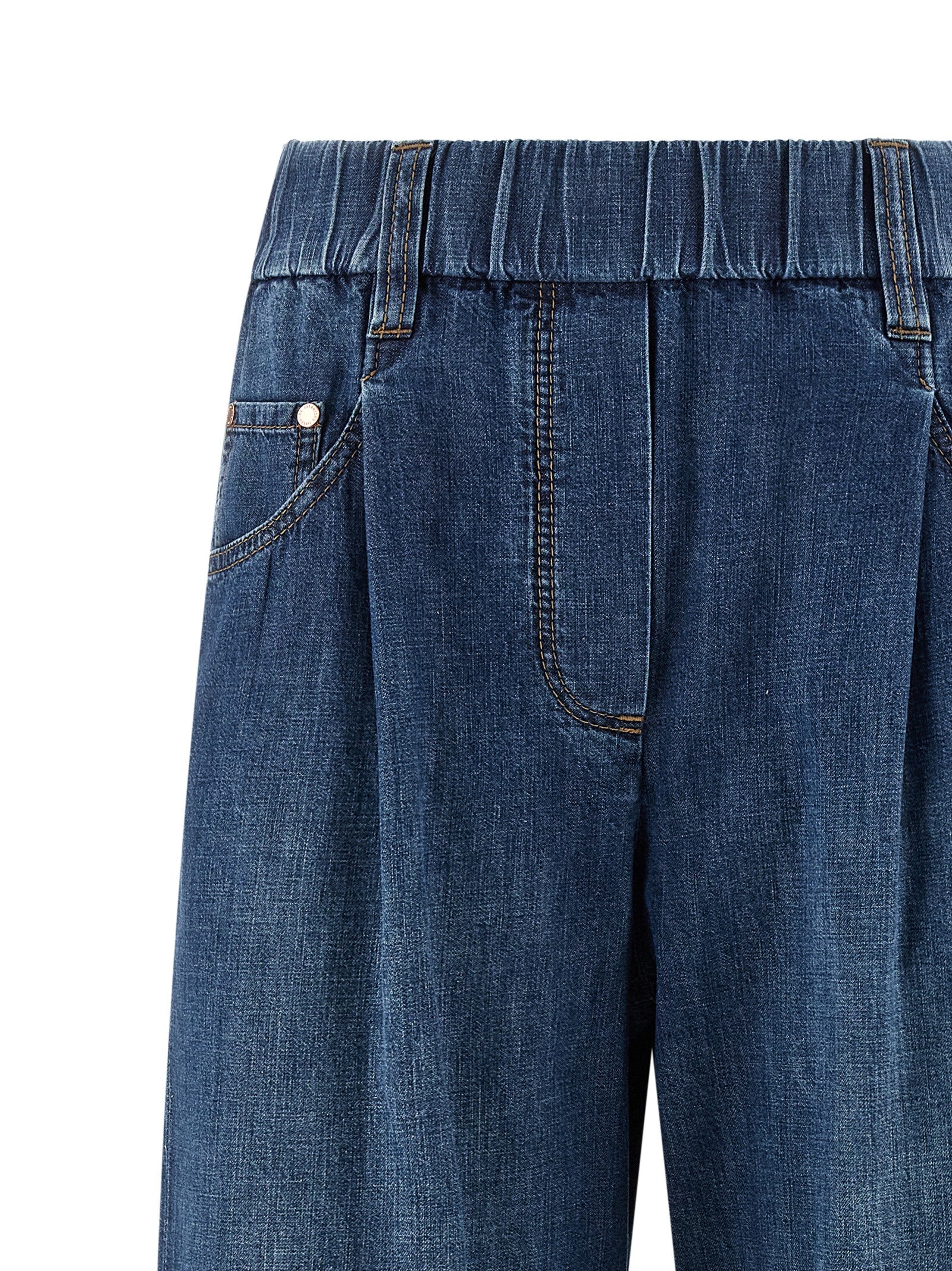 Brunello Cucinelli Blue Cotton Relaxed Fit Jeans