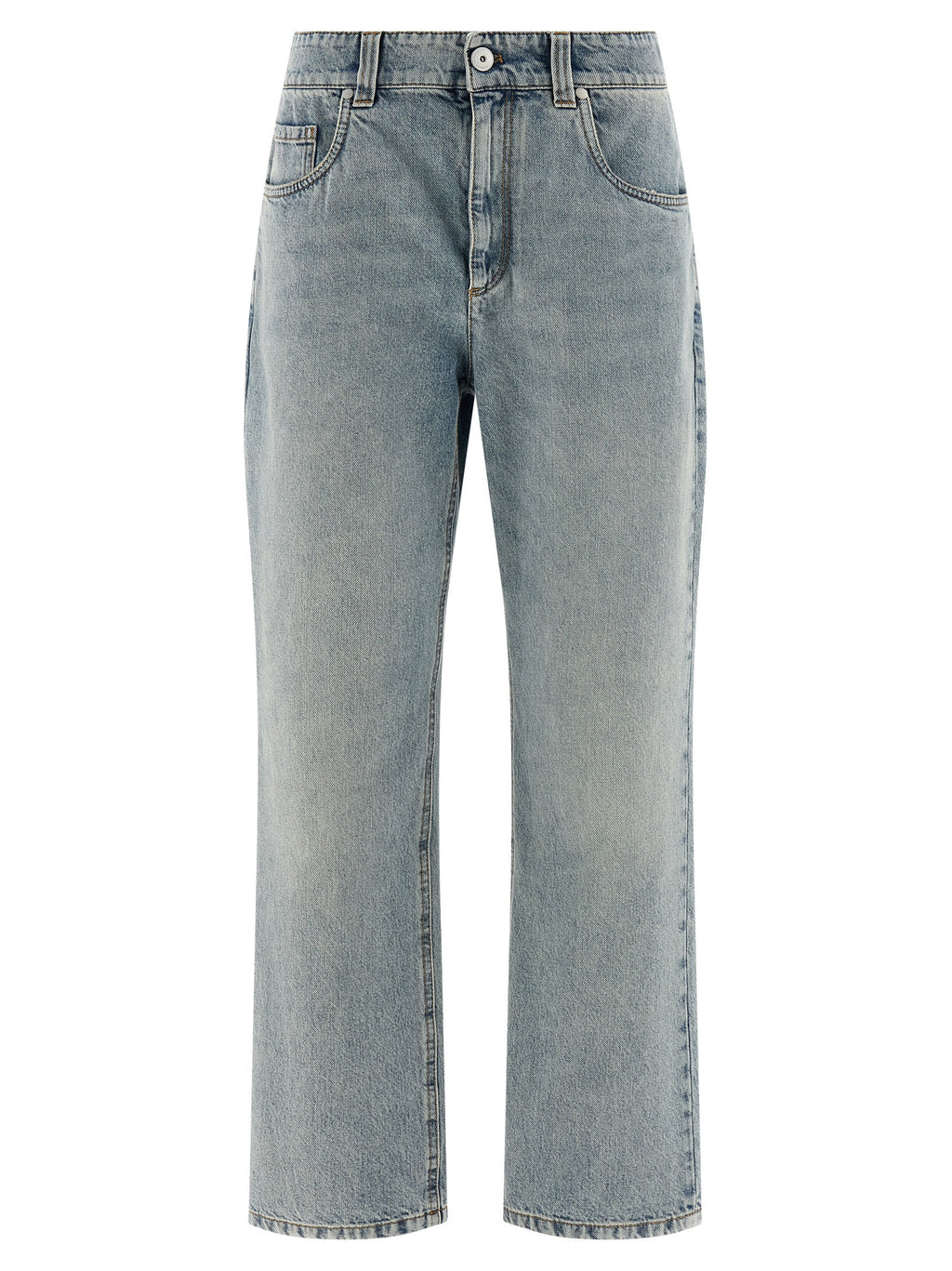 Brunello Cucinelli Blue Cotton Straight-Leg Jeans