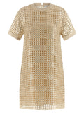 Brunello Cucinelli Bicolor Silk Short Dress