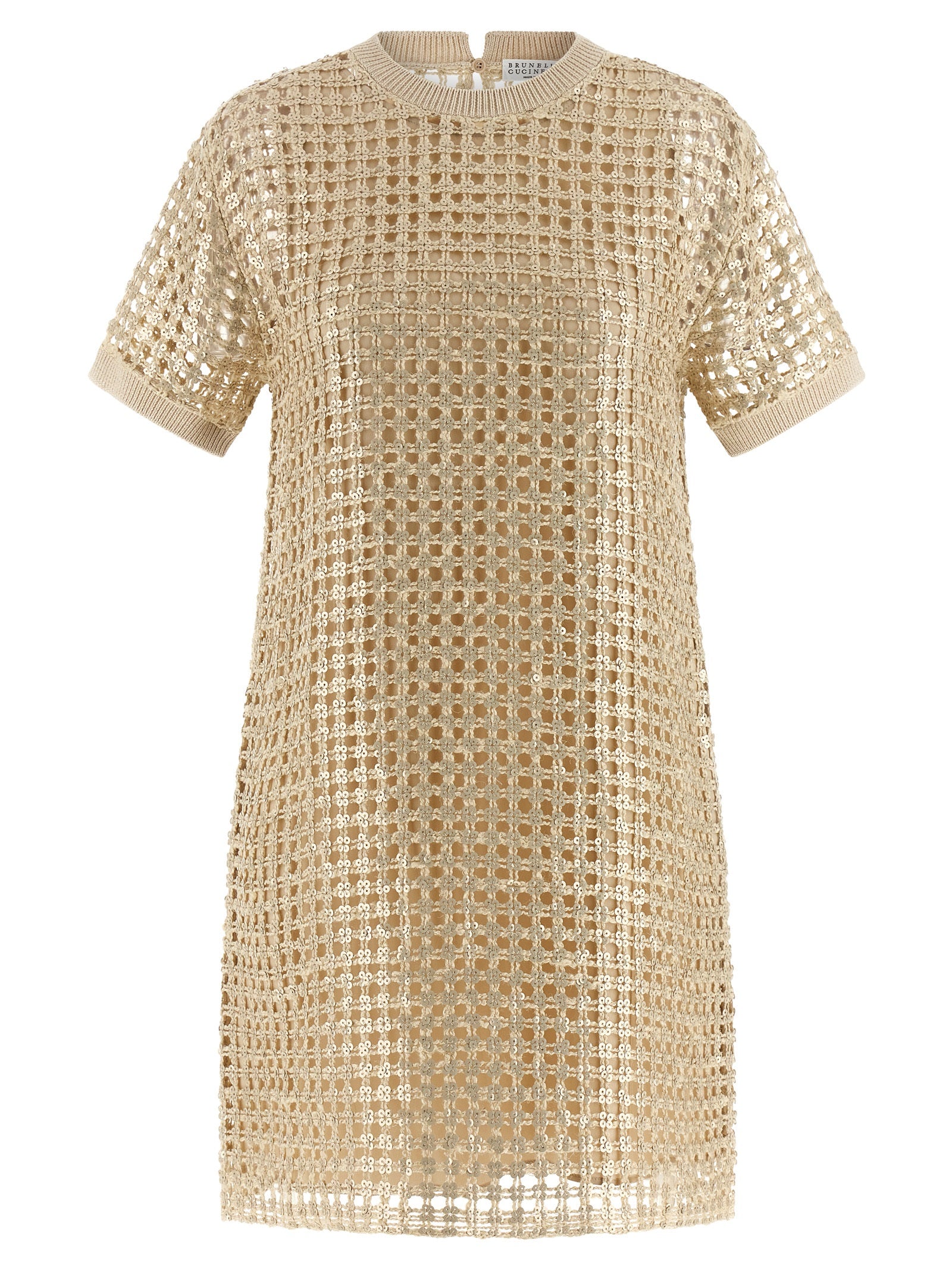 Brunello Cucinelli Bicolor Silk Short Dress