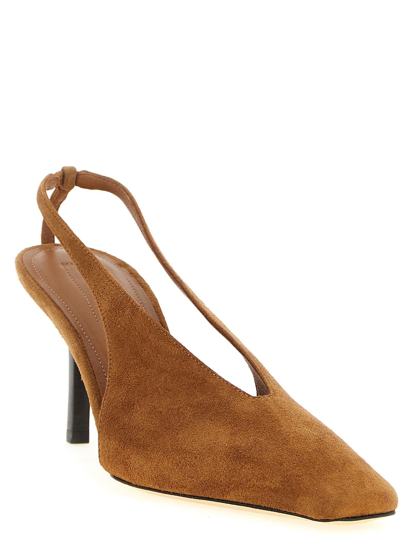 Armarium Brown Leather Mid Heel Pumps