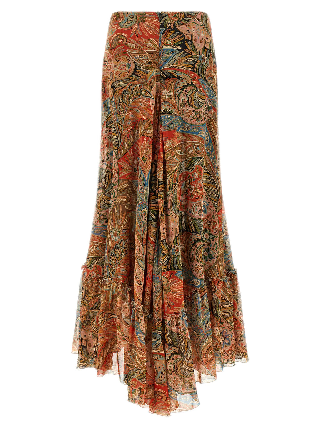 Etro Orange Silk Mini Skirt