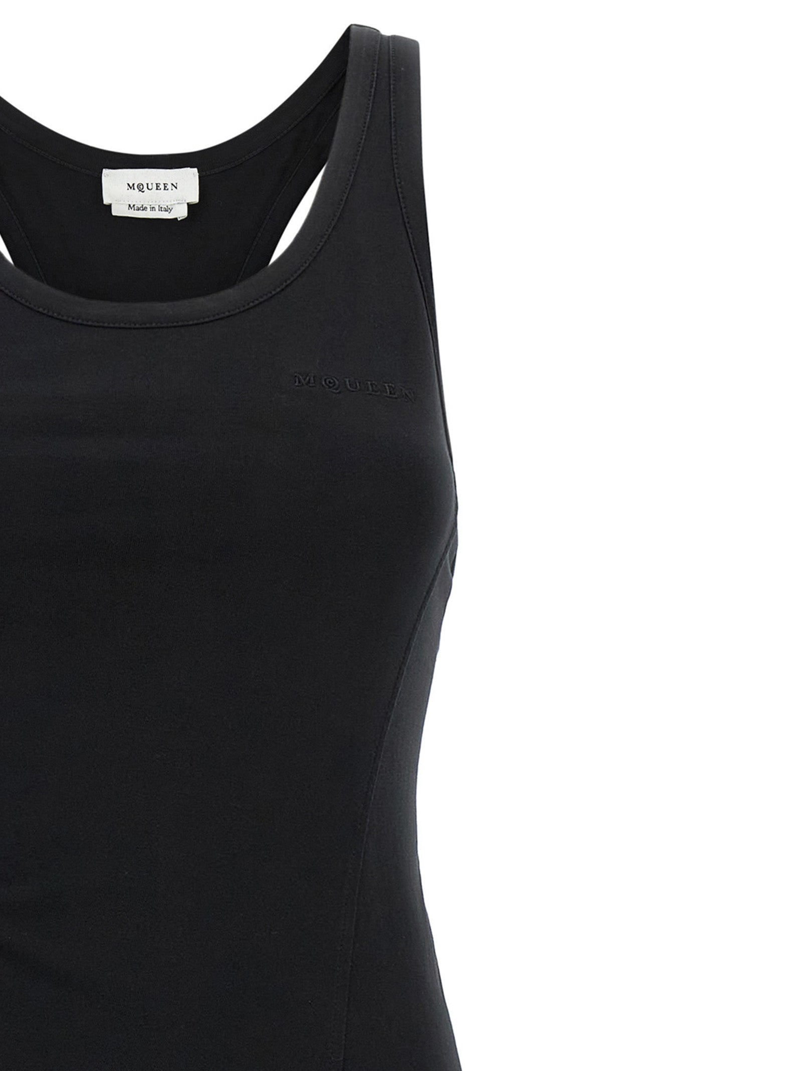 Alexander McQueen Black Cotton Long Dress