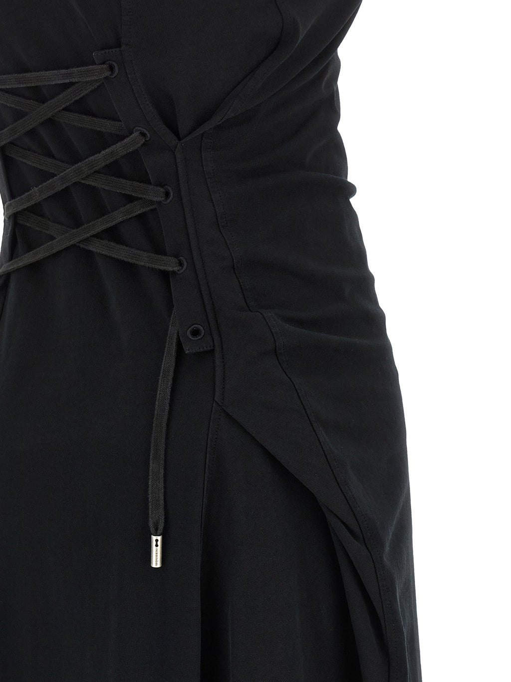 Alexander McQueen Black Cotton Long Dress