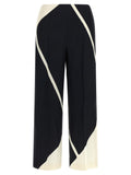 Alberta Ferretti Bicolor Viscose Casual Pants