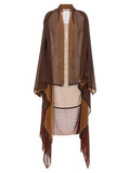 Alberta Ferretti Brown Silk Cardigan