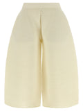 Issey Miyake White Polyester Cropped Pants
