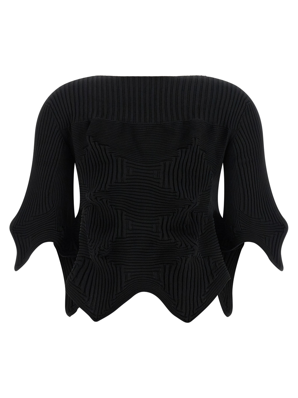 Issey Miyake Black Polyester Blouse