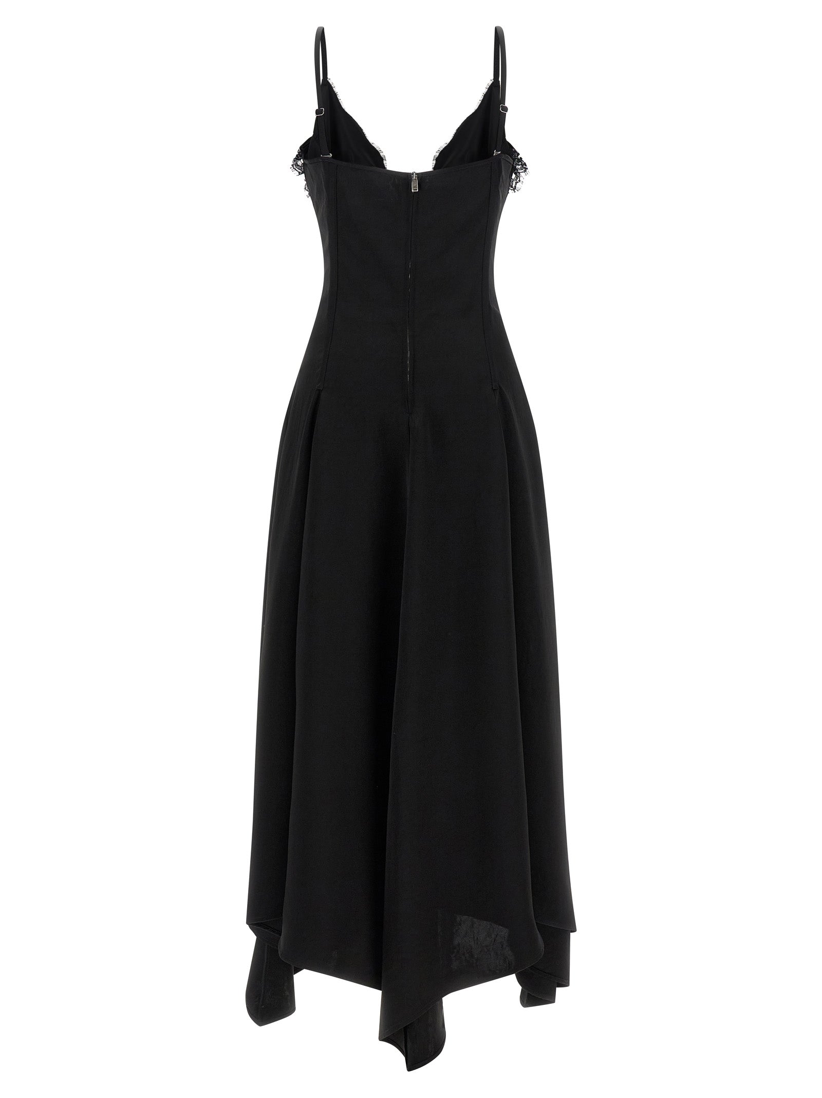 Alexander McQueen Black Acetate Long Dress