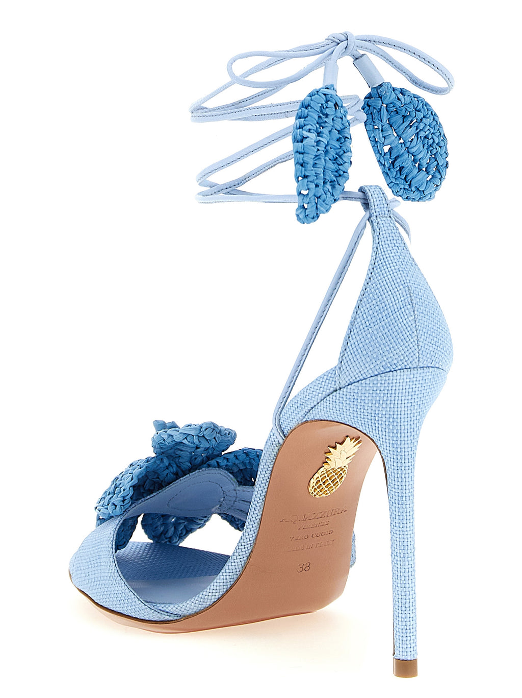 Aquazzura Blue Viscose Stiletto Heel Sandals