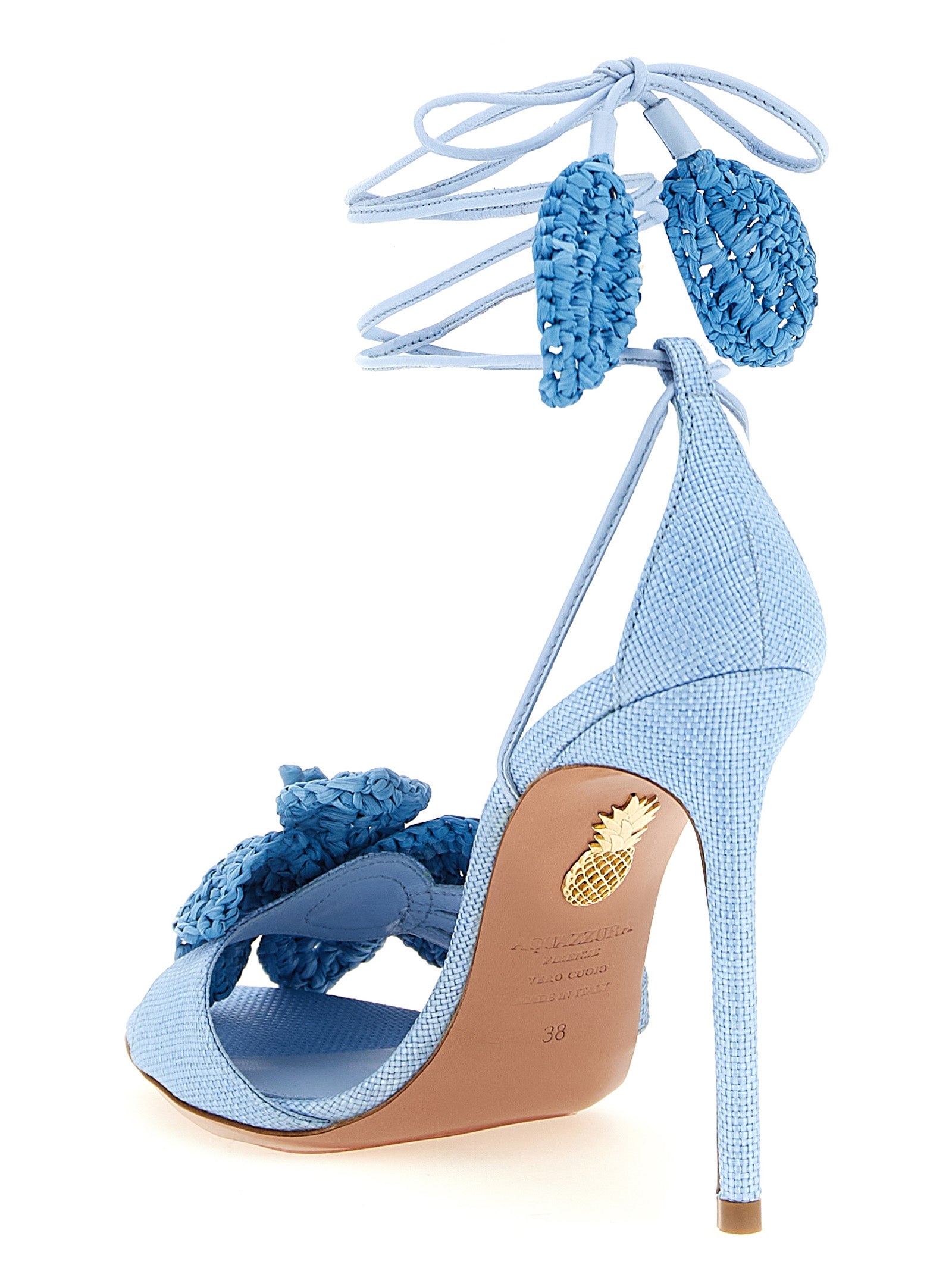 Aquazzura Blue Viscose Stiletto Heel Sandals
