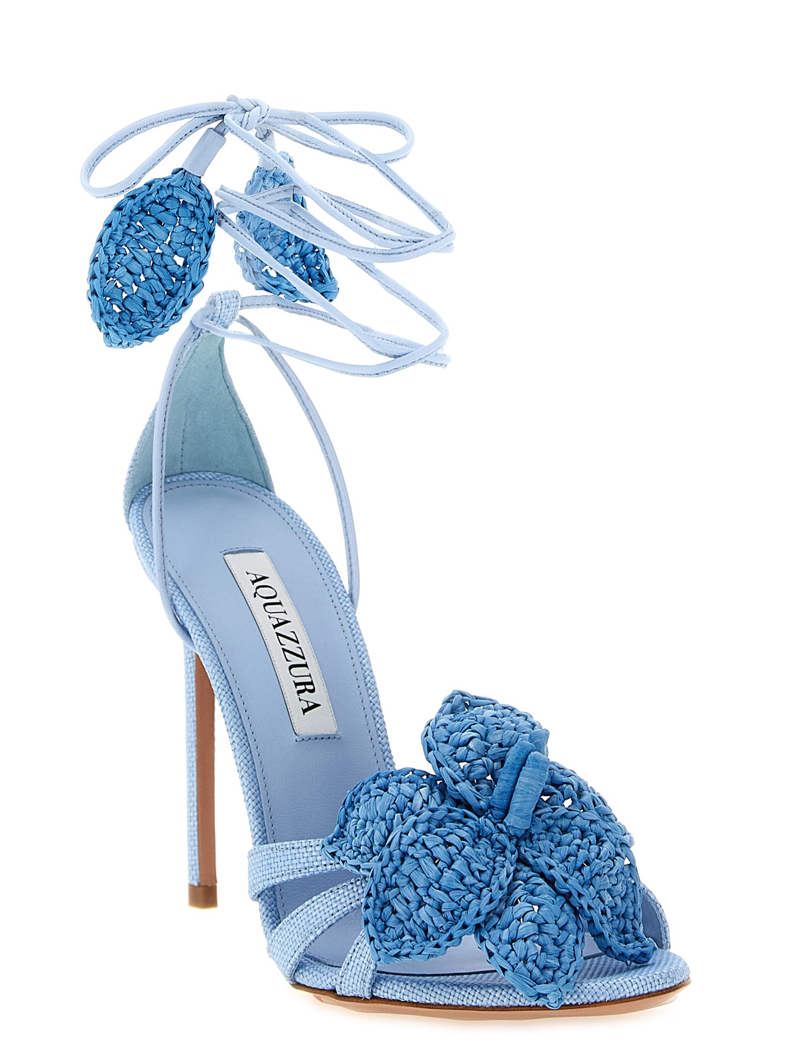Aquazzura Blue Viscose Stiletto Heel Sandals