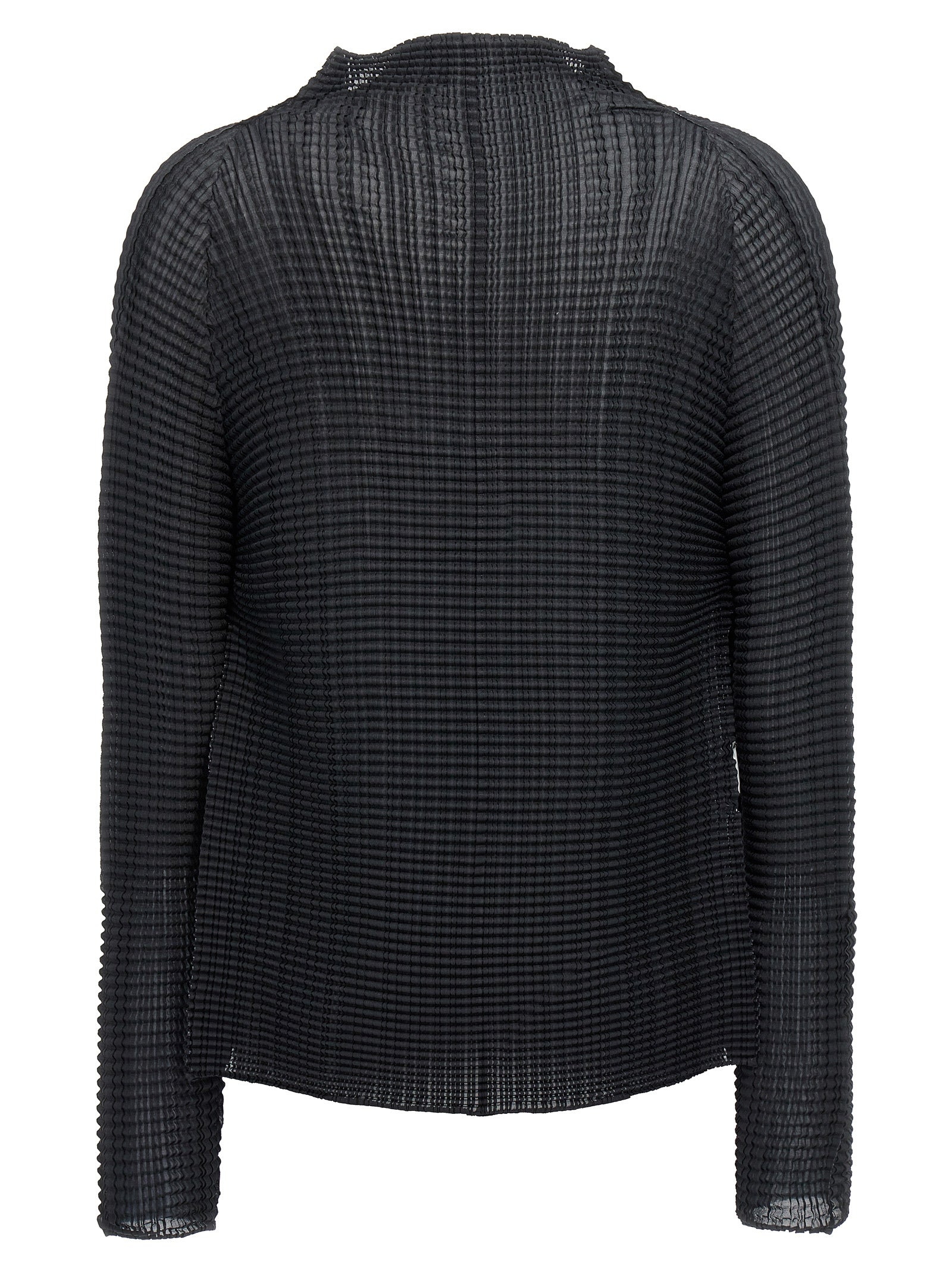 Issey Miyake Black Polyester Cardigan