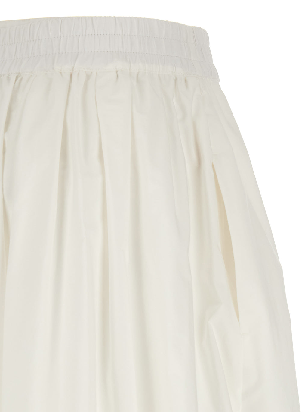 Max Mara White Cotton Midi Skirt