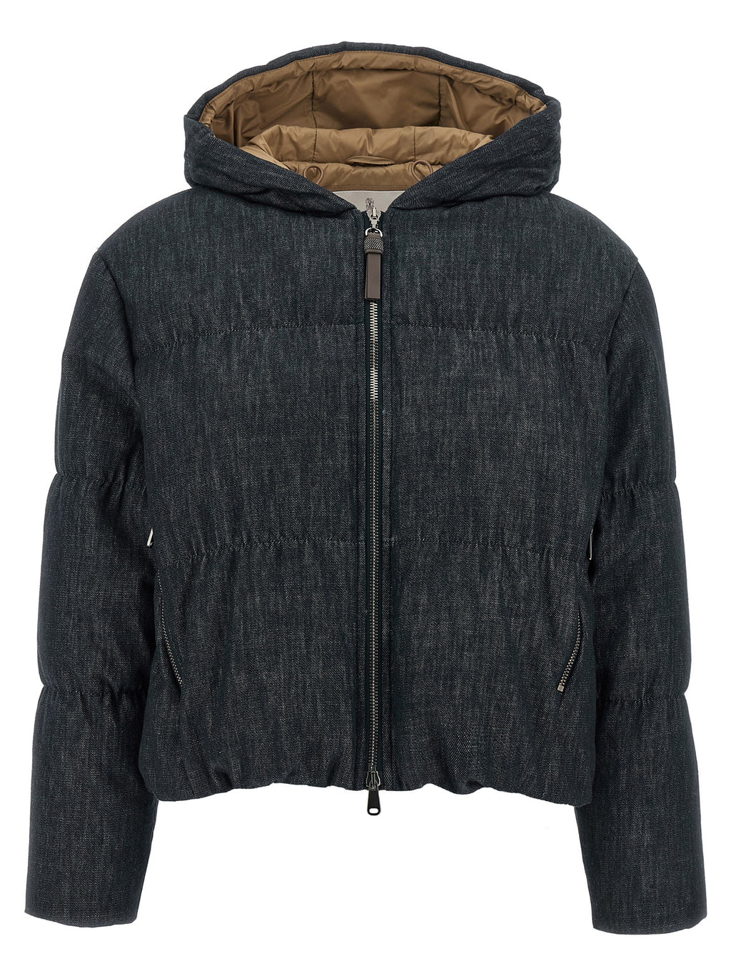 Brunello Cucinelli Blue Cotton Full-Length Jacket