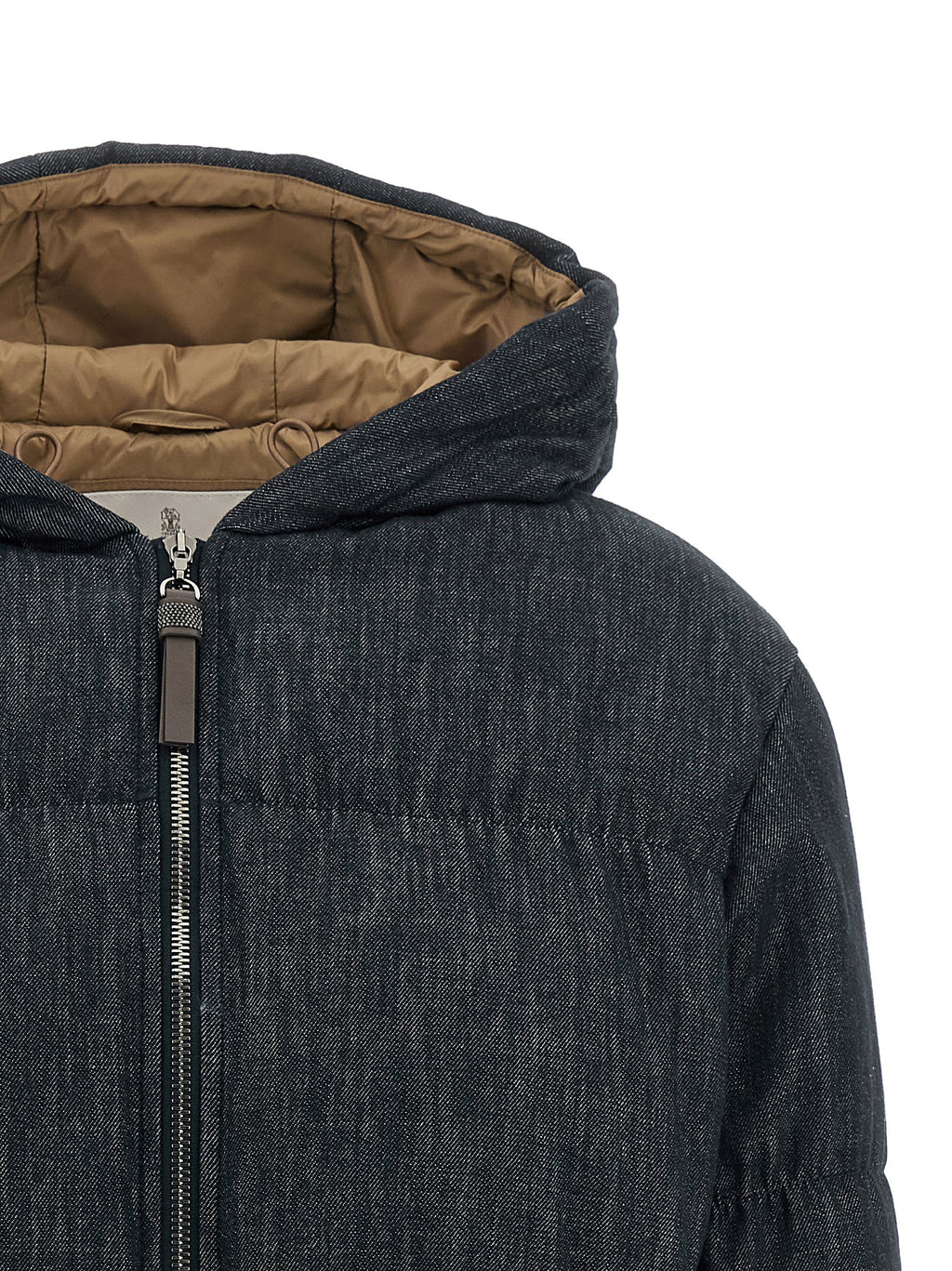 Brunello Cucinelli Blue Cotton Full-Length Jacket