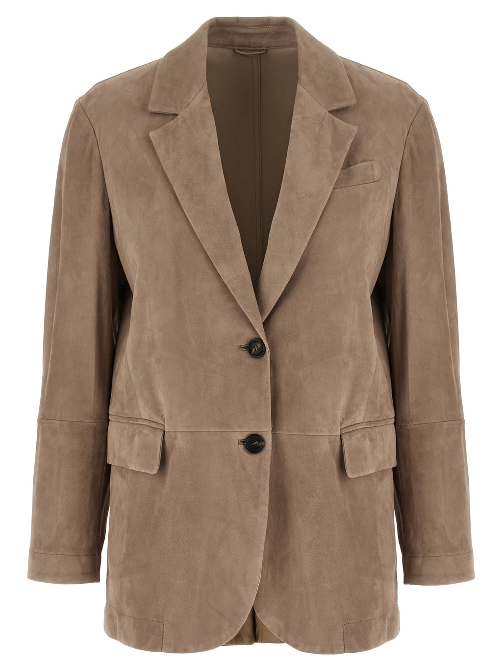 Brunello Cucinelli Beige Lamb Leather Blazer