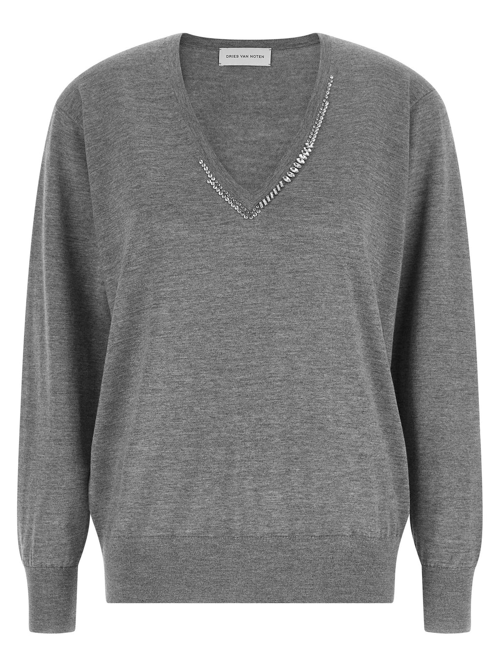 Dries Van Noten Gray Merino Wool Cardigan