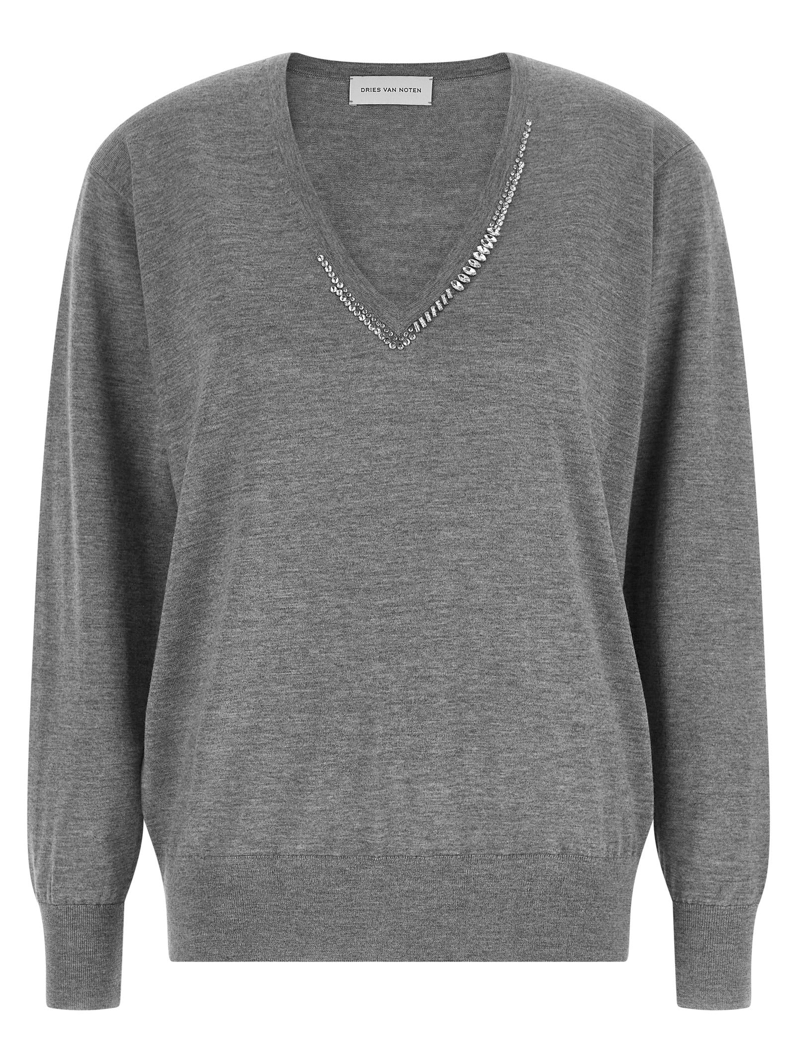 Dries Van Noten Gray Merino Wool Cardigan